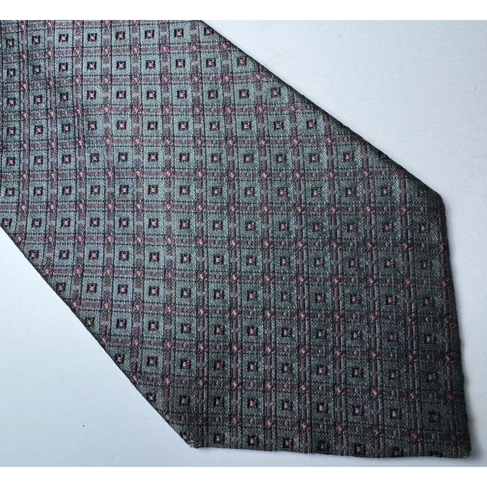 The Hound San Francisco Vintage Jacquard‎ Silk Handmade Tie Made in Japan Gray
